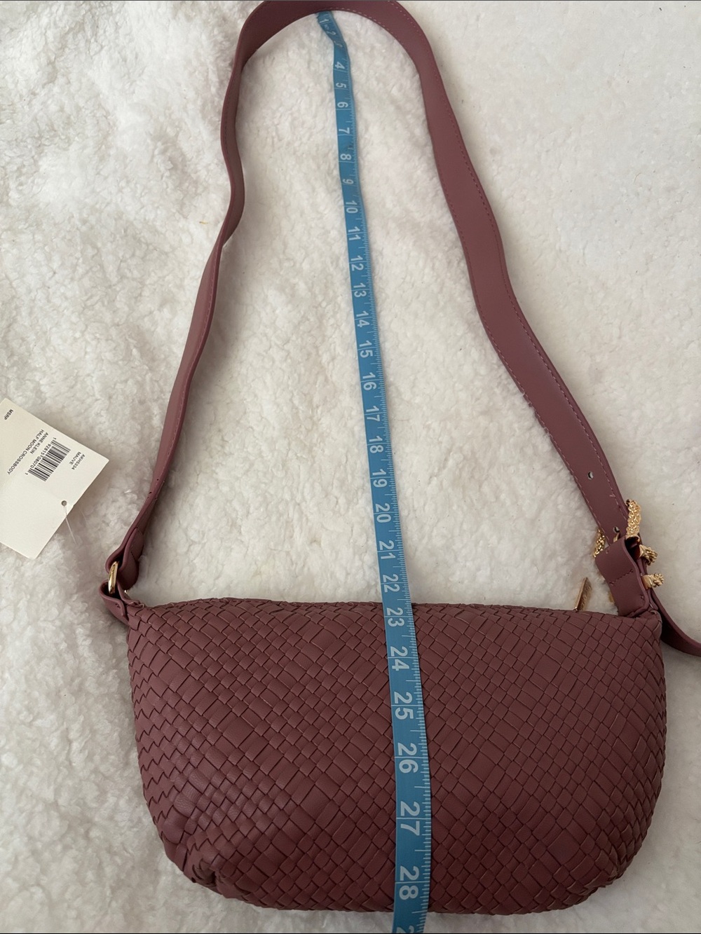 Woven Crossbody Bag in Dusty Pink - Picture 7 of 9